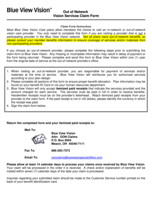 Out of Network Vision Services Claim Form