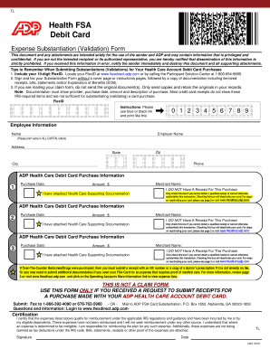 Health Care Account Debit Card Substantiation Form