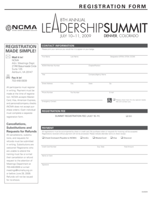 NCMA Registration Form