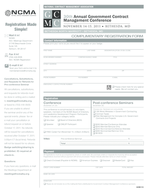NCMA Conference Registration Form