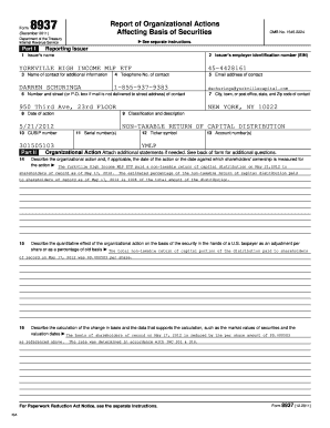 Form 8937 Organizational Actions