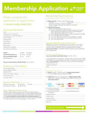 Virginia Society of CPAs Membership Application