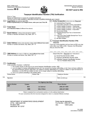 Wisconsin Substitute W-9 Form