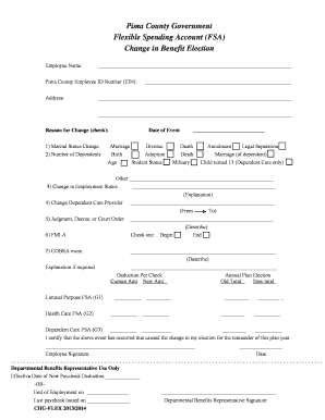 Pima County FSA Change in Benefit Election