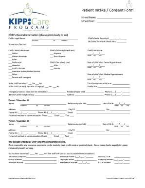 Patient Intake/Consent Form