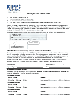 Employee Direct Deposit Form
