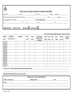 Rhode Island Medicaid Prior Authorization Form