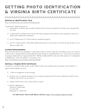 Virginia Identification Card Application