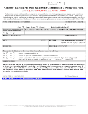 Connecticut Qualifying Contribution Certification Form