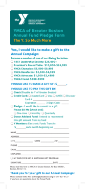 YMCA of Greater Boston Annual Fund Pledge Form