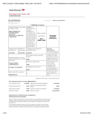 IRS Form 1098 Mortgage Interest Statement