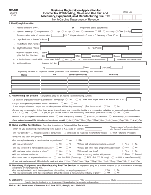 North Carolina Business Registration Application