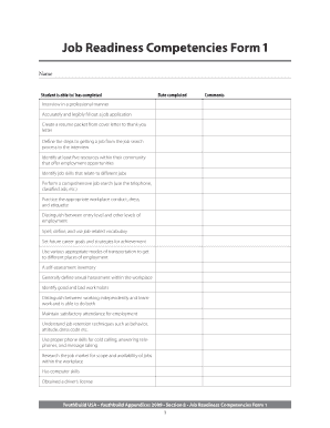 Job Readiness Competencies Form 1 - YouthBuild USA - youthbuild