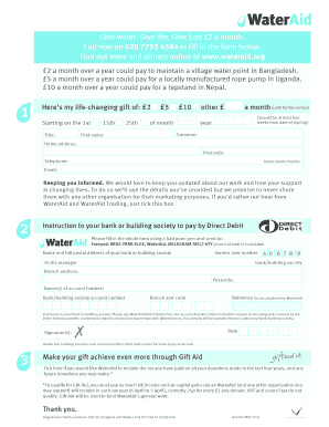 WaterAid Donation Form