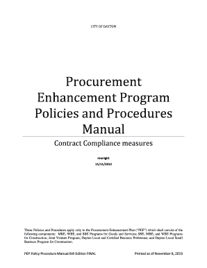 pep policy and procedures manual