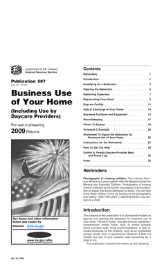 IRS Publication 587 Business Use of Home