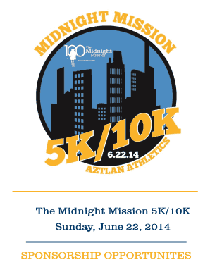 The Midnight Mission 5K/10K Run Walk Sponsorship Form