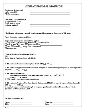 Vendor Information Form