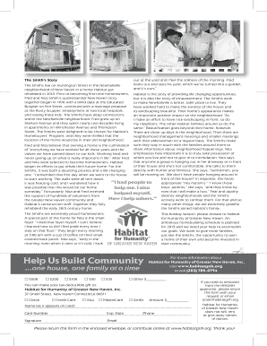 Habitat for Humanity Donation Form