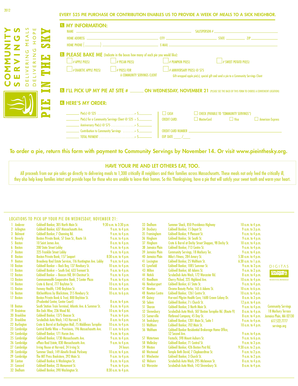 Community Servings Pie Order Form