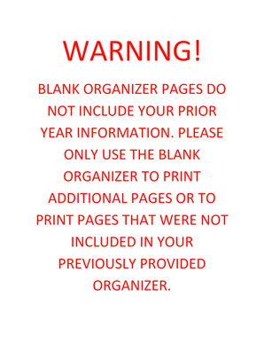 2012 US 1040 Tax Organizer