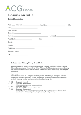 Membership Application Form