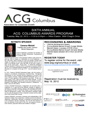 Social media strategy template word - Sixth annual acg columbus awards program - Association for ...