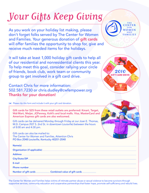 Gift Card Donation Form