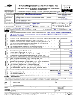 Form 990 Return of Organization Exempt From Income Tax