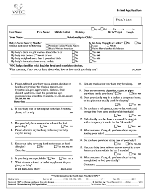 Infant Application Form