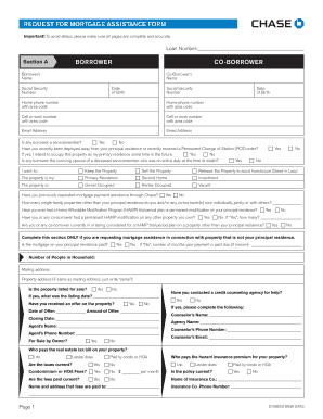 Request for Mortgage Assistance Form