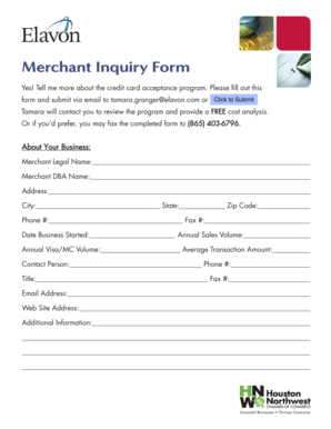 Merchant Inquiry Form