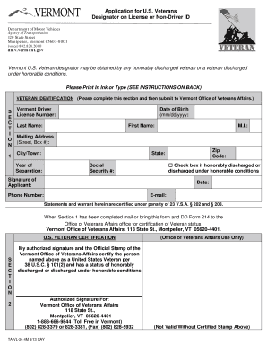 433 d installment agreement - Application for U.S. Veterans Designator on License or Non-Driver ID - dmv vermont