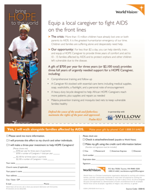 HOPE Caregiver Donation Form