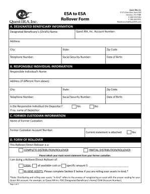 Coverdell ESA Rollover Form