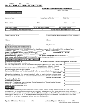 IRA Recharacterization Request Form