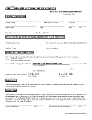 QRP to IRA Direct Rollover Request