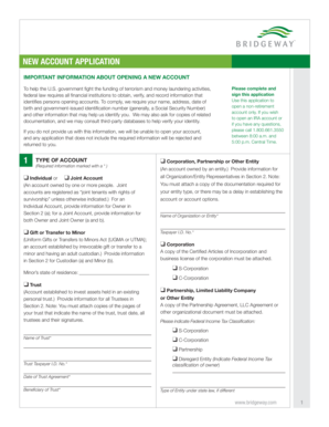 New Account Application Form