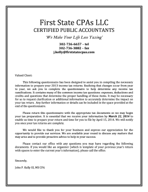 2013 Client Tax Questionnaire