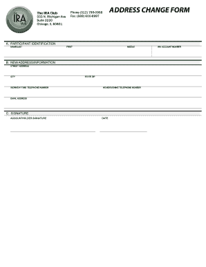 IRA Account Address Change Form