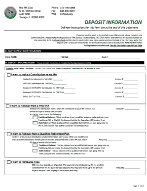 IRA Deposit Information Form