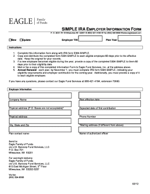 SIMPLE IRA Employer Information and IRS Form 5304 - Eagle Asset ...