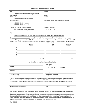 Fax format - fax cover sheet from state of hawaii form