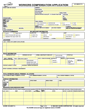 Workers Compensation Application Form