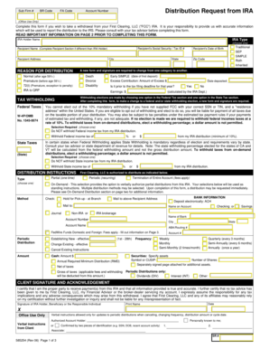 First Clearing IRA Distribution Request Form