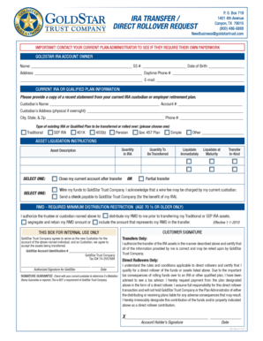 IRA Direct Rollover Request Form