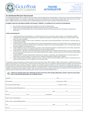 Trading Authorization Form