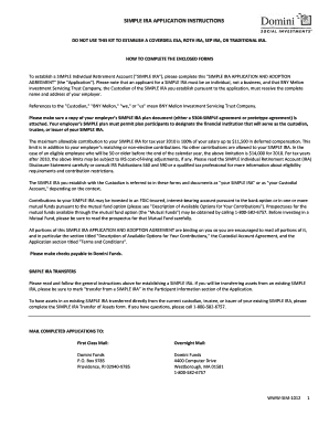 SIMPLE IRA Application and Adoption Agreement