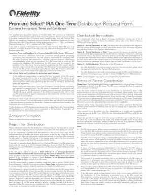 Premiere Select IRA One-Time Distribution Request Form