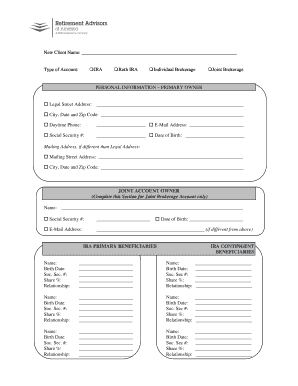 Brokerage Account Application Form